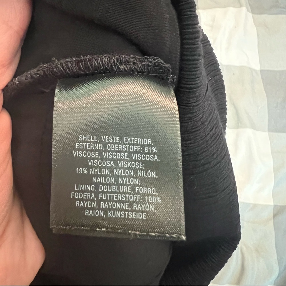 Anthropologie Black Abbey Crepe Wide Leg Jumpsuit Tie Waist Cocktail Size 6 - Picture 9 of 13